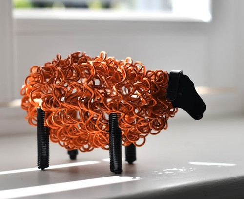 Metal sheep ornament - metal,