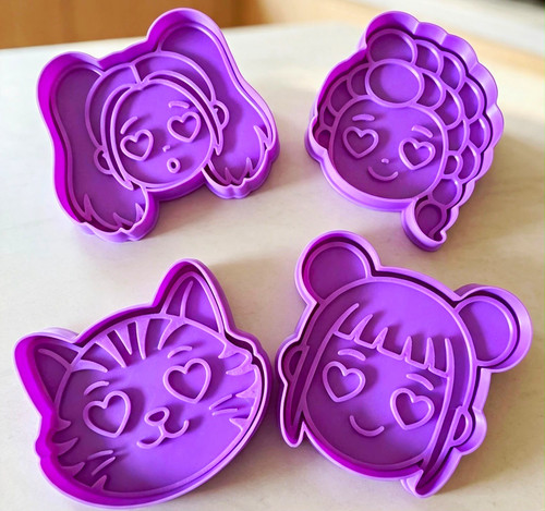 Purple plastic cartoon face - cartoon,
