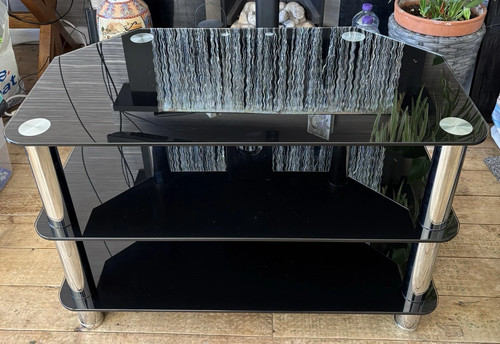 Black glass stand - stand, /