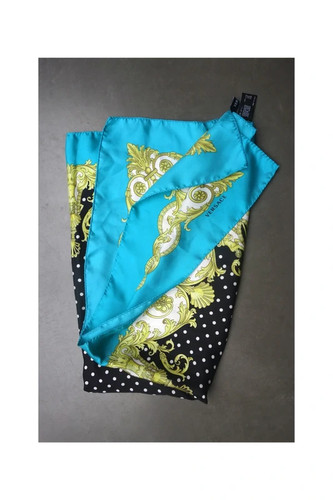 Versace silk scarf turquoise