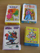 PACK OF 4 CHILDRENS PLAYING CARDS INCLUDES ANIMAL SNAP, OLD MAID, SNAP, PLAYING 