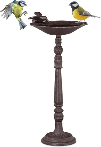 Relaxdays cast iron bird bath - relaxdays,