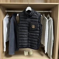 Zavetti Canada Mens Puffer Gilet Size S Black Logo Vest Sleeveless Jacket