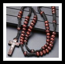 BROWN WOODEN ROSARY BEADS ROMAN CATHOLIC PRAYER ROSARIES OTHERS ARE LISTED ROS9
