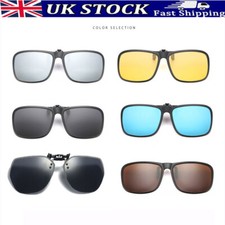 Polarised Flip Up Clip-on Sunglasses Anti-Glare Fishing Driving Glasses UV 400
