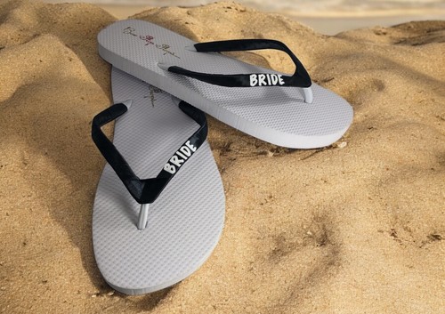 Wedding flip flops white - wedding,