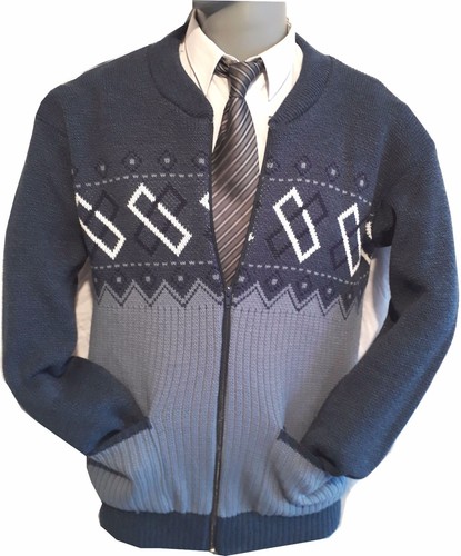 Zip pattern cardigan jumper - up,