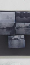 5 GLASS NEGATIVES 3.75" x 4.25" NORFOLK BROADS BOATS HOUSE HUT SAILING c1930s