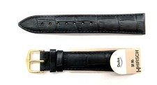 NEW Vintage HIRSCH DUKE Black Crocodile Watch Strap Band 19mm NOS Leather 1020 