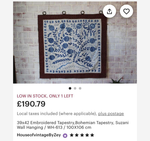 Wall hanging embroidered - wall,