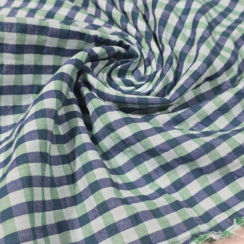 Gingham 100 cotton seersucker - 100%,