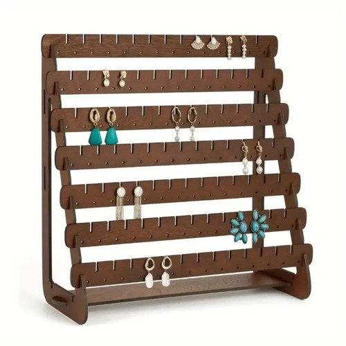 Retro wooden earring holder - wooden,