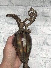 C1900 Art Nouveau French Spelter Mount Ceramic Pottery Ewer Urn Jug Renaissance