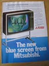 MITSUBISHI THE NEW BLUE SCREEN MITSUBISHI TELEVISION 1982 ADVERT A4 FILE 54