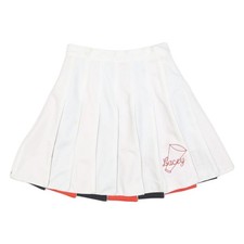 GD Womens White & Red Pleated Short Polyester Blend Skirt XS Cheerleader Style