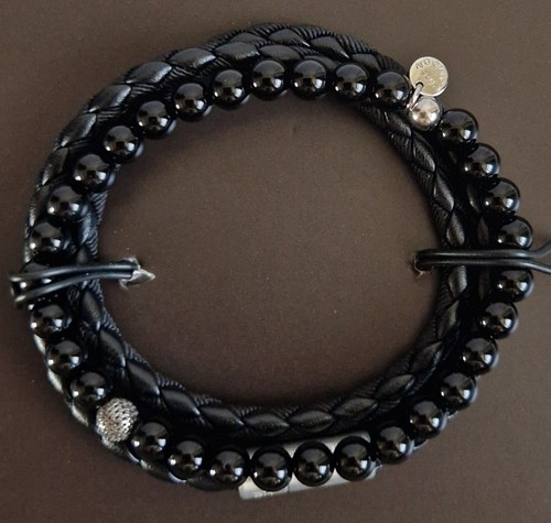 Tateossian black agate - black, rhodium