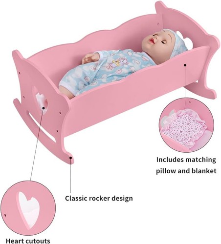 Pink dolls cradle - pink, crib