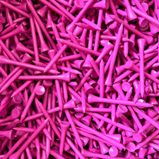 50 X 70mm    " HI-VIS PINK"   WOODEN  GOLF TEES   FREE U.K P&P