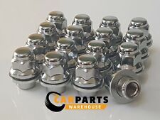 Fits Jaguar XK, XF Alloy Wheel Nuts M12 X 1.5 Chrome 19MM Hex Nut X 16 Flat Seat