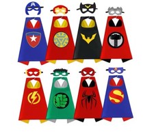 Kids Boy Supperheroes Cape And Mask Dress UP Theme Party Fancy Capes  Costumes
