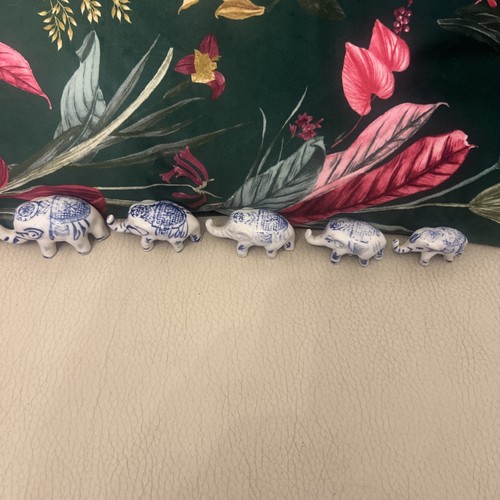 Elephants miniature delft blue - elephants,