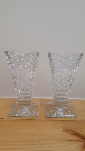 Pair vintage cut crystal - vintage,