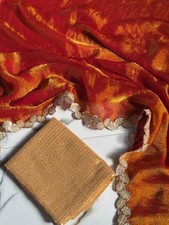 Rusted orange orangza saree