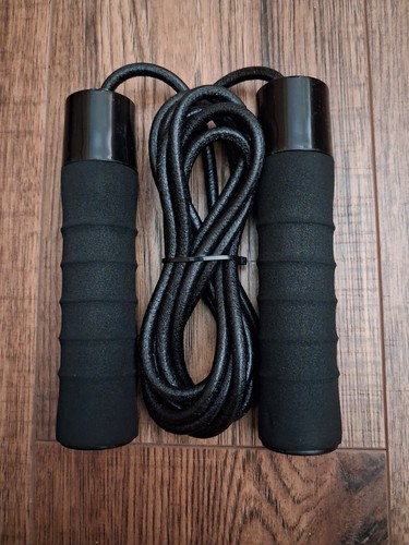 Black leather skipping rope - black,