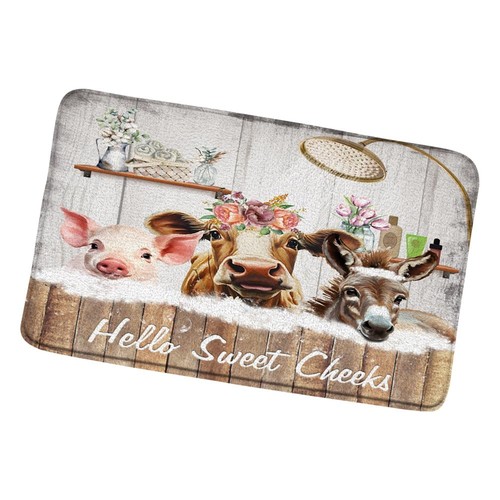 Farmhouse cow bath mat - cow,