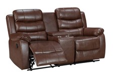 Lando Brown Leather 2 Seater