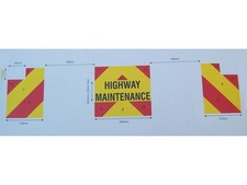 3 Piece Chevron HIGHWAY MAINTENANCE Foamex Board 370 + 540 + 370 mm
