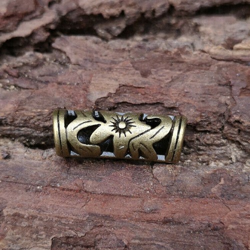 5mm bronze metal dread bead - bronze,