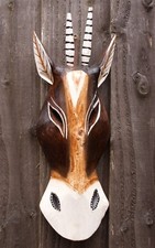 CLEARANCE 30cm Wooden Hand Crafted Antelope Wall Hung Head