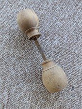 Antique Vintage Original Turned Wooden Oak Internal Pair Door Knobs Handle 1930s