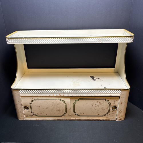 Vintage mcm metal shelf - metal,