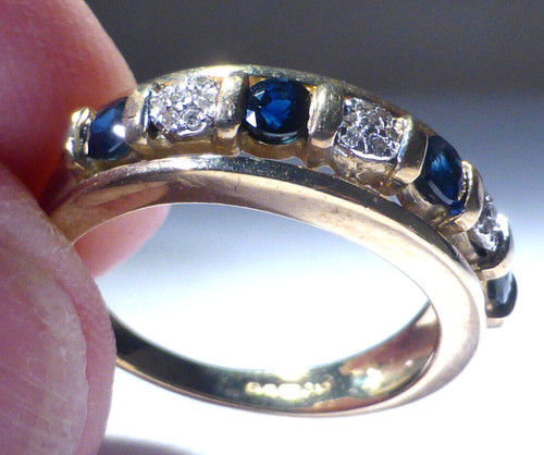 9ct gold ring sapphire - 9ct,