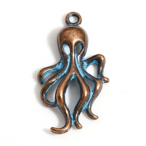 Octopus charms tibetan style - charms,