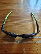 Oakley Crosslink Sunglasses Smoke Grey with Bright Green Legs OX9027