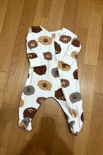 Baby bear print zip - baby, sleepsuit