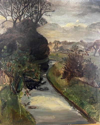 1920 oil canvas river - oil,