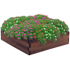 Outsunny Wooden Raised Garden Bed Planter Grow Containers Flower Pot 80 x 80cm