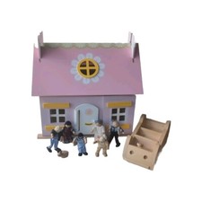 Le Toy Van Wooden Dolls House With Lots Of Extras Dolls Cars And Furniture