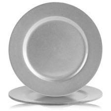 Metallic silver charger plates - silver,