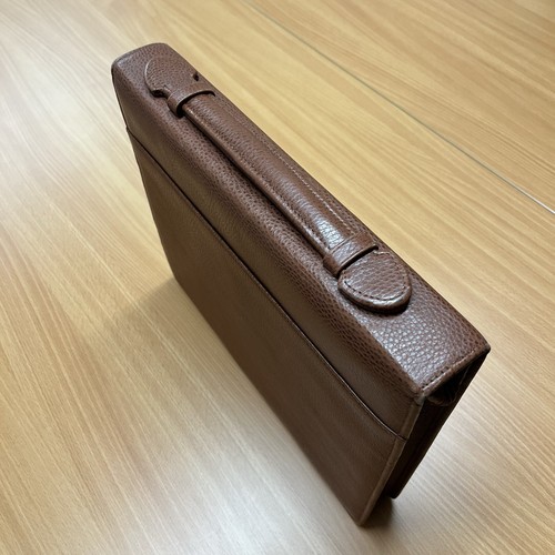 Tan leather effect portfolio - leather,