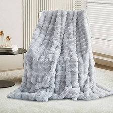 GKXLH Soft Fluffy Blanket - Fuzzy Throw Blanket for Couch, Plush Rabbit Faux Fur