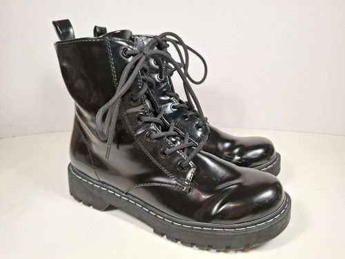 Dividend black patent faux - patent,