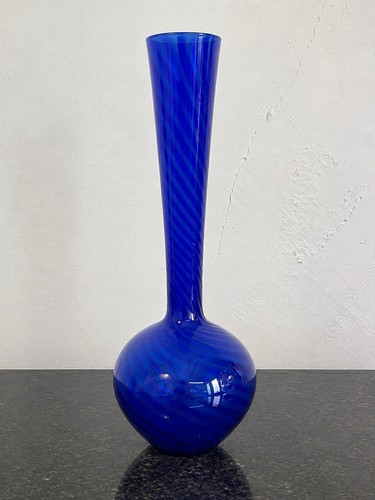 Cobalt blue art glass vase - art,