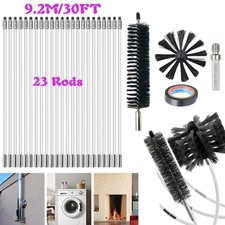 27x Chimney Sweep Kit Fireplaces Pipes Sweeping Brush & Rod Soot Cleaning Rods