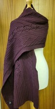 Mimco Ladies Plum With Wool & Cashmere Knitted Scarf.. USED..