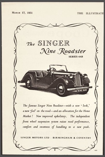 1951 singer nine roadster - 1951,